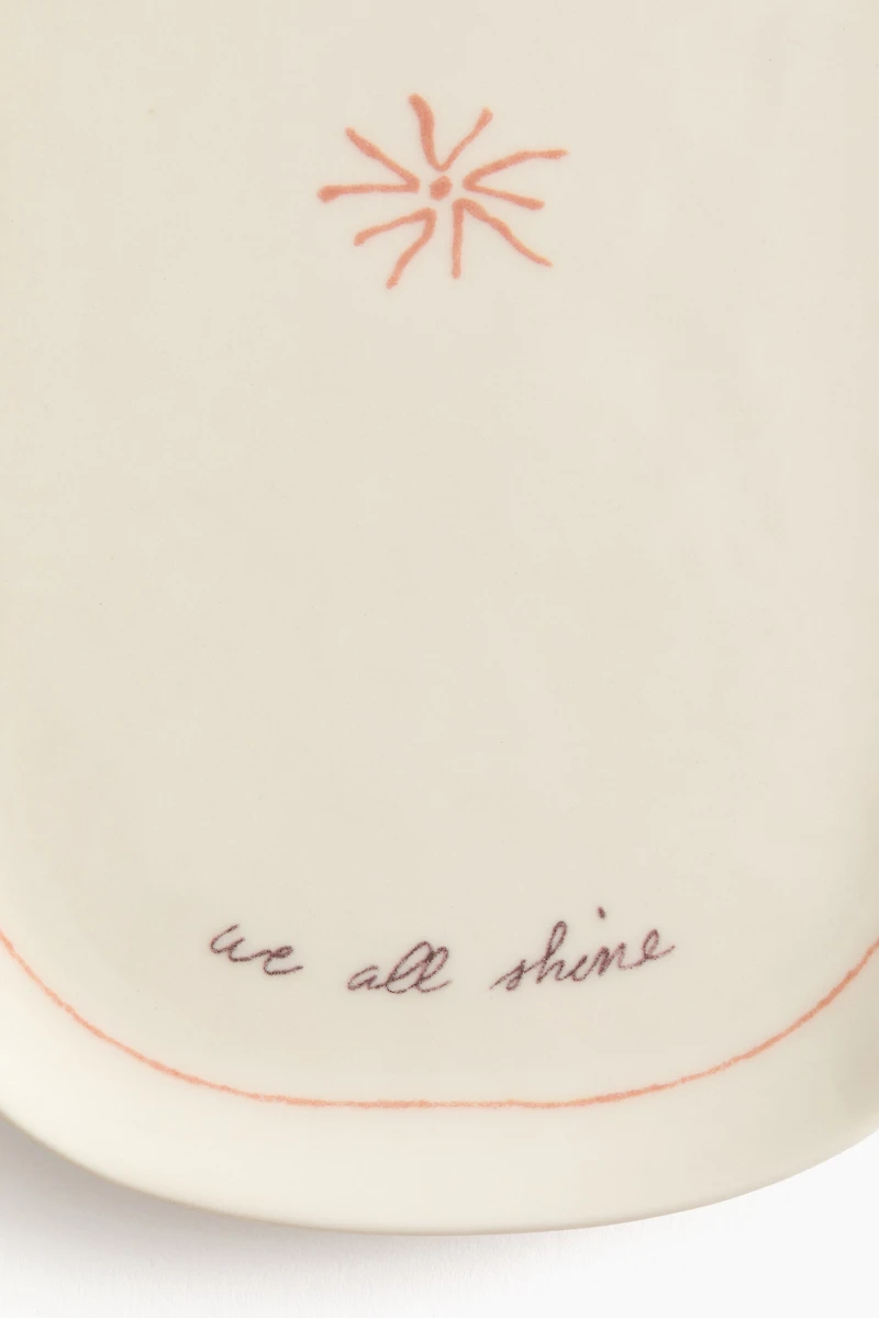 Stoneware Serving Plate with Motif