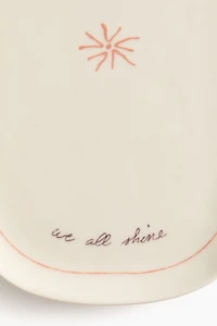 Stoneware Serving Plate with Motif