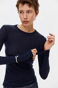 Fine-Knit Wool Top