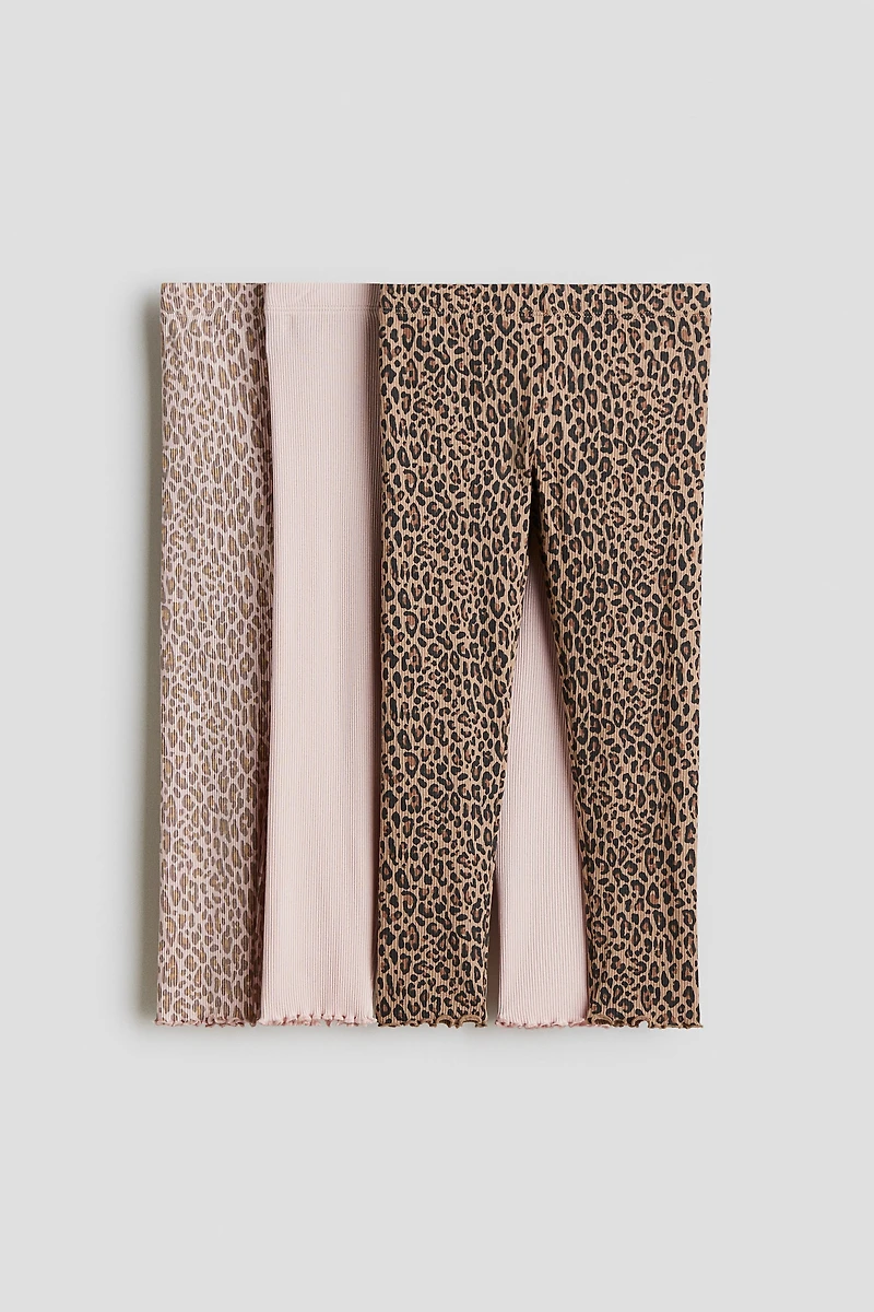 3-pack Ribbed Cotton Leggings