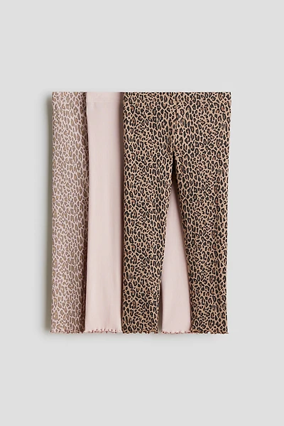 3-pack Ribbed Cotton Leggings