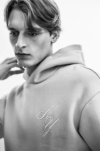 Loose-Fit Printed Hoodie