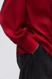 Tie-Neck Chiffon Blouse