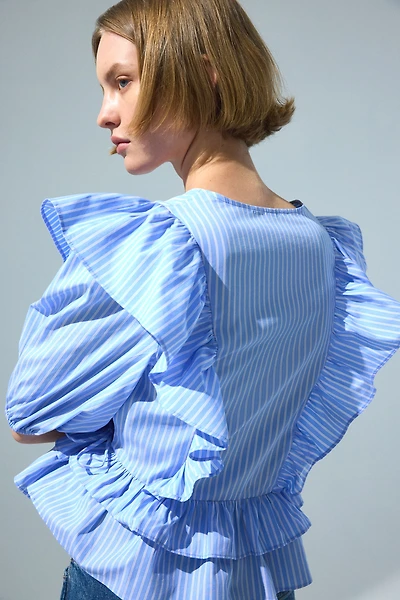 Poplin Wrap Blouse