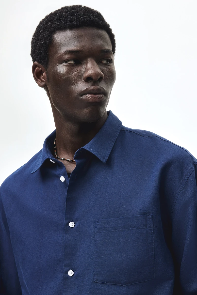 Relaxed-Fit Linen-Blend Shirt
