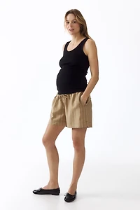 MAMA Linen-Blend Shorts