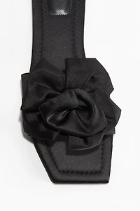 Appliquéd Satin Sandals
