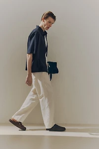 Loose-Fit Short-Sleeved Linen-Blend Shirt