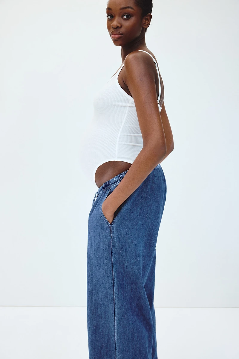 MAMA Denim Drawstring Pants