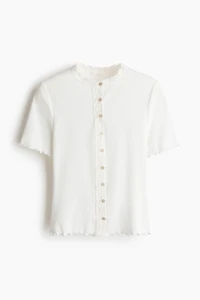 Lace-Trimmed Cotton Top