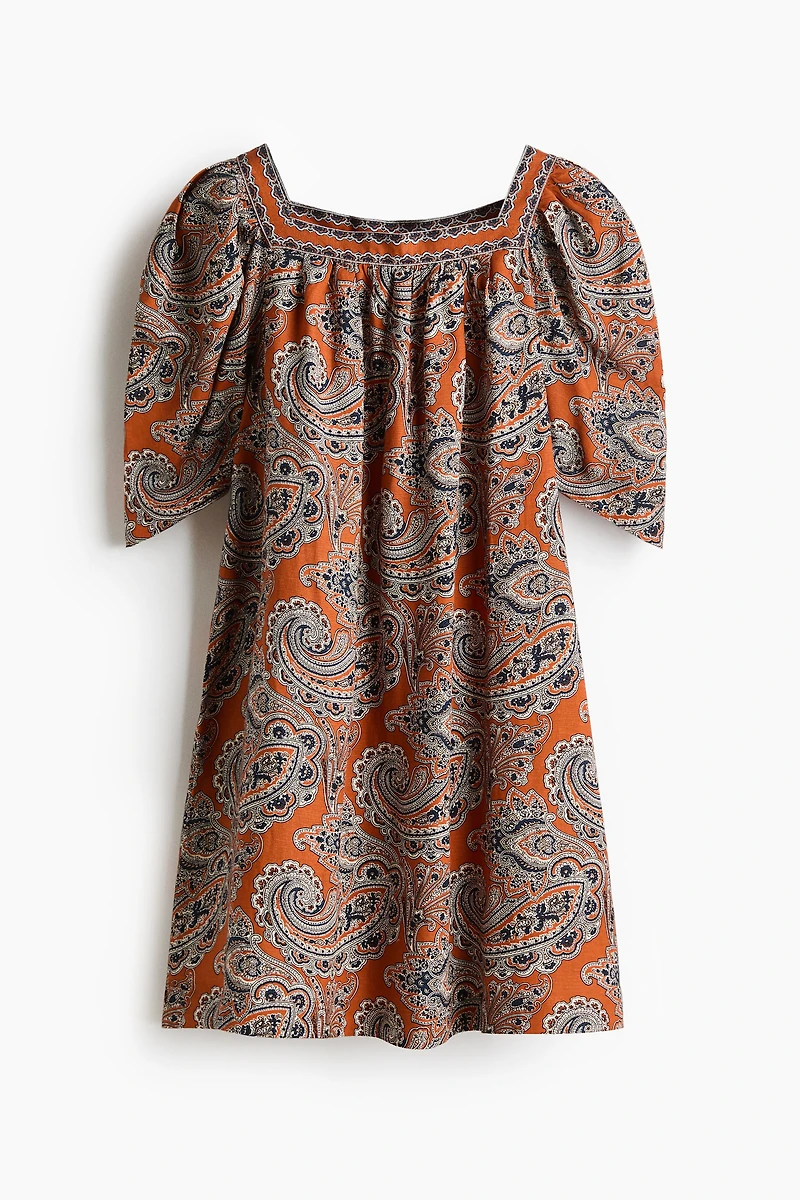 Linen-Blend Dress