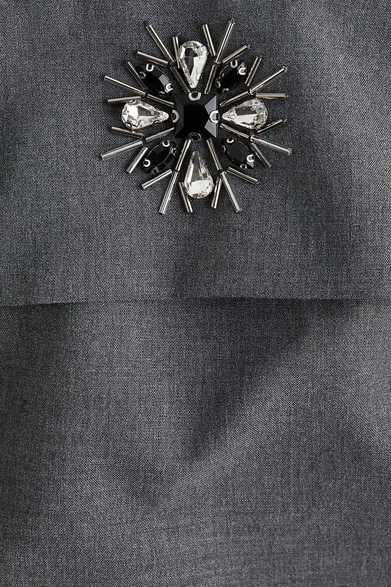 Rhinestone-Embellished Bandeau Dress