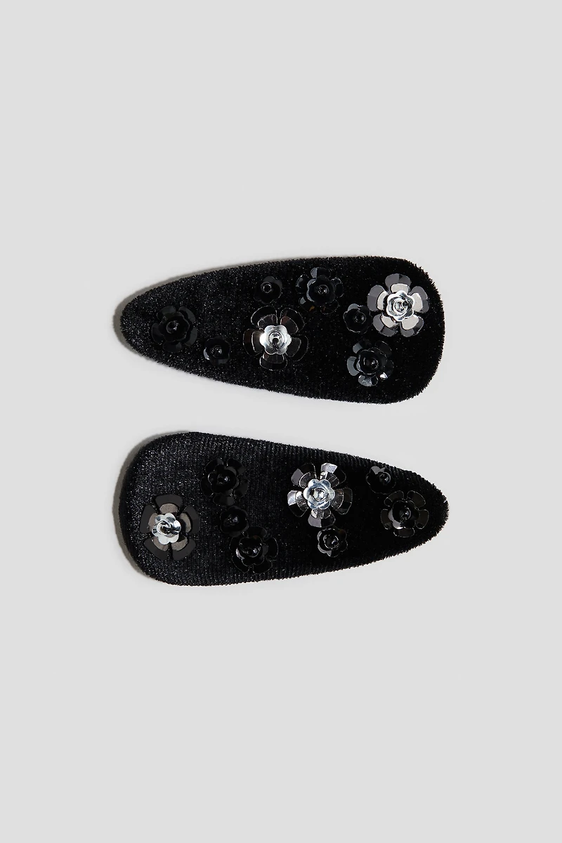 Lot de 2 barrettes ornées