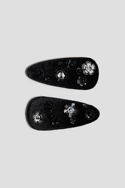 Lot de 2 barrettes ornées