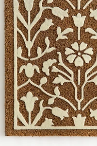 Flock-Print Coir Doormat