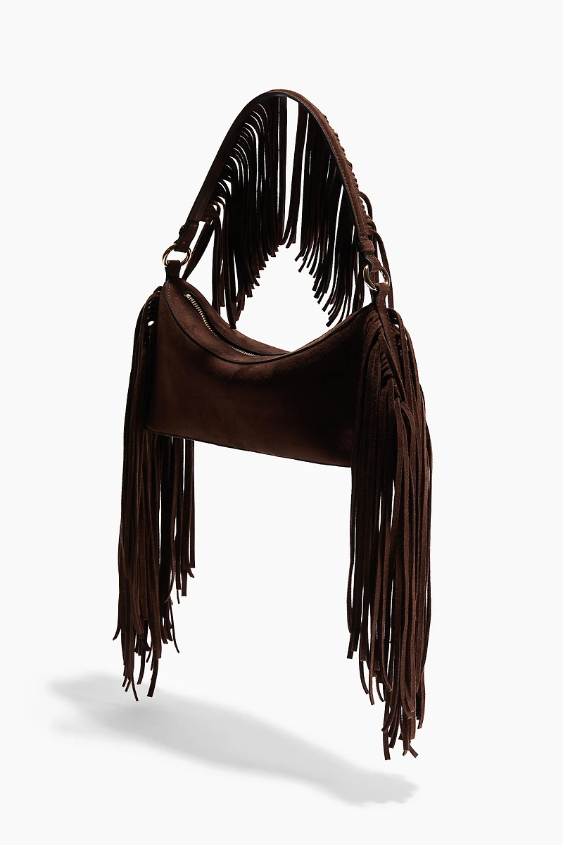 Fringe-Trimmed Shoulder Bag