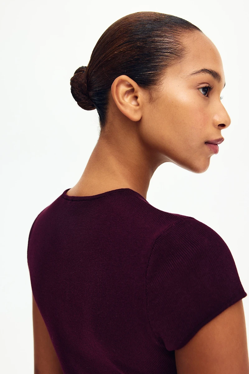 Short-Sleeved Peplum Cardigan