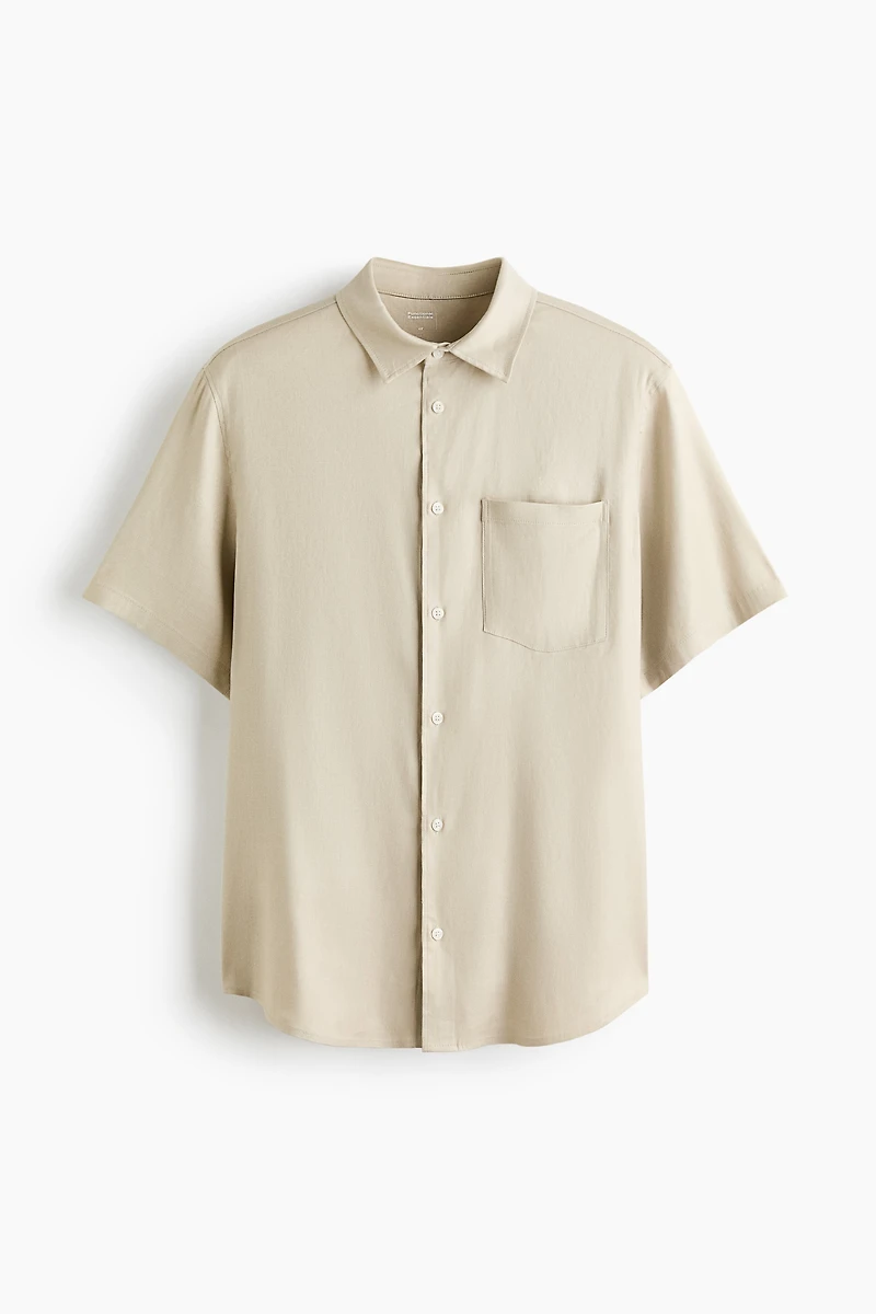 Easy-Care Regular-Fit Linen-Blend Shirt