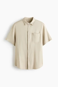 Easy-Care Regular-Fit Linen-Blend Shirt
