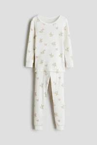 Snug-Fit Printed Cotton Pajamas