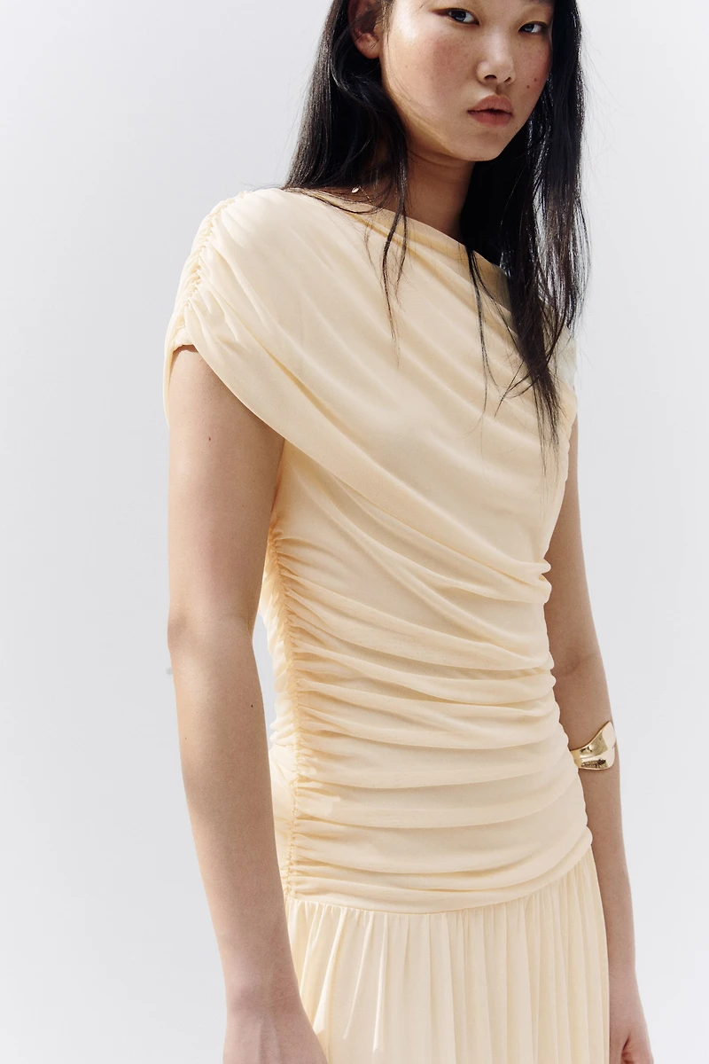 Draped Mesh Dress