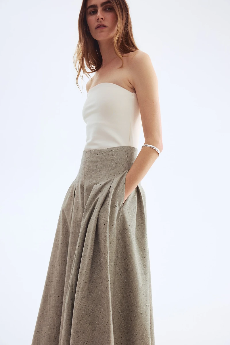 Long Pleated Skirt