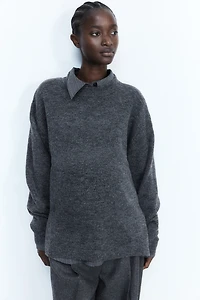 MAMA Slit-Hem Sweater