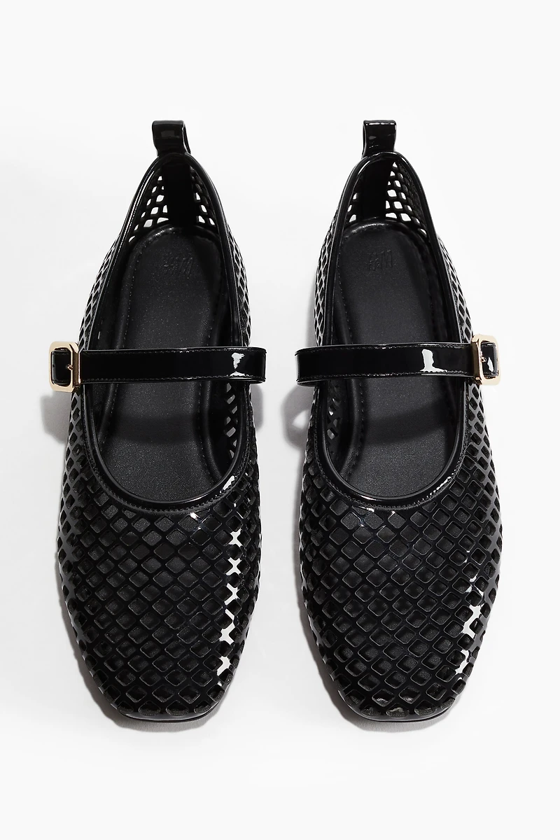 Perforated Mary Jane Ballet Flats