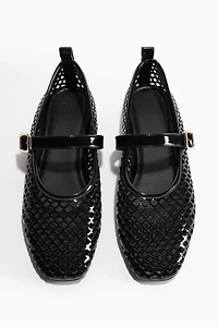 Perforated Mary Jane Ballet Flats