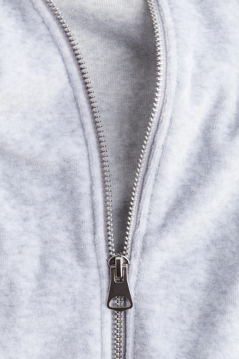 Velour Jacket with Zipper