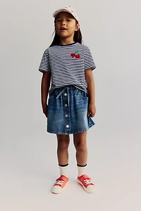 Denim Paper-Bag Skirt