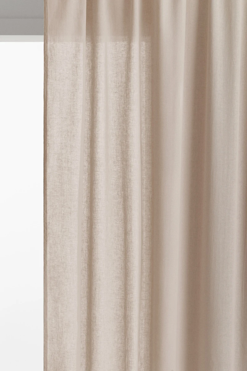 1-Pack Wide Linen-Blend Curtain Panel