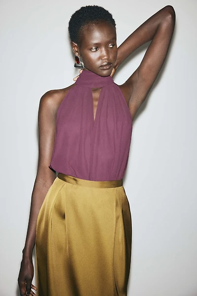 Top avec col écharpe