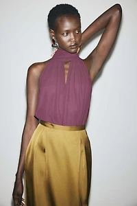 Top avec col écharpe