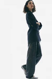 Straight-Leg Sequined Pants