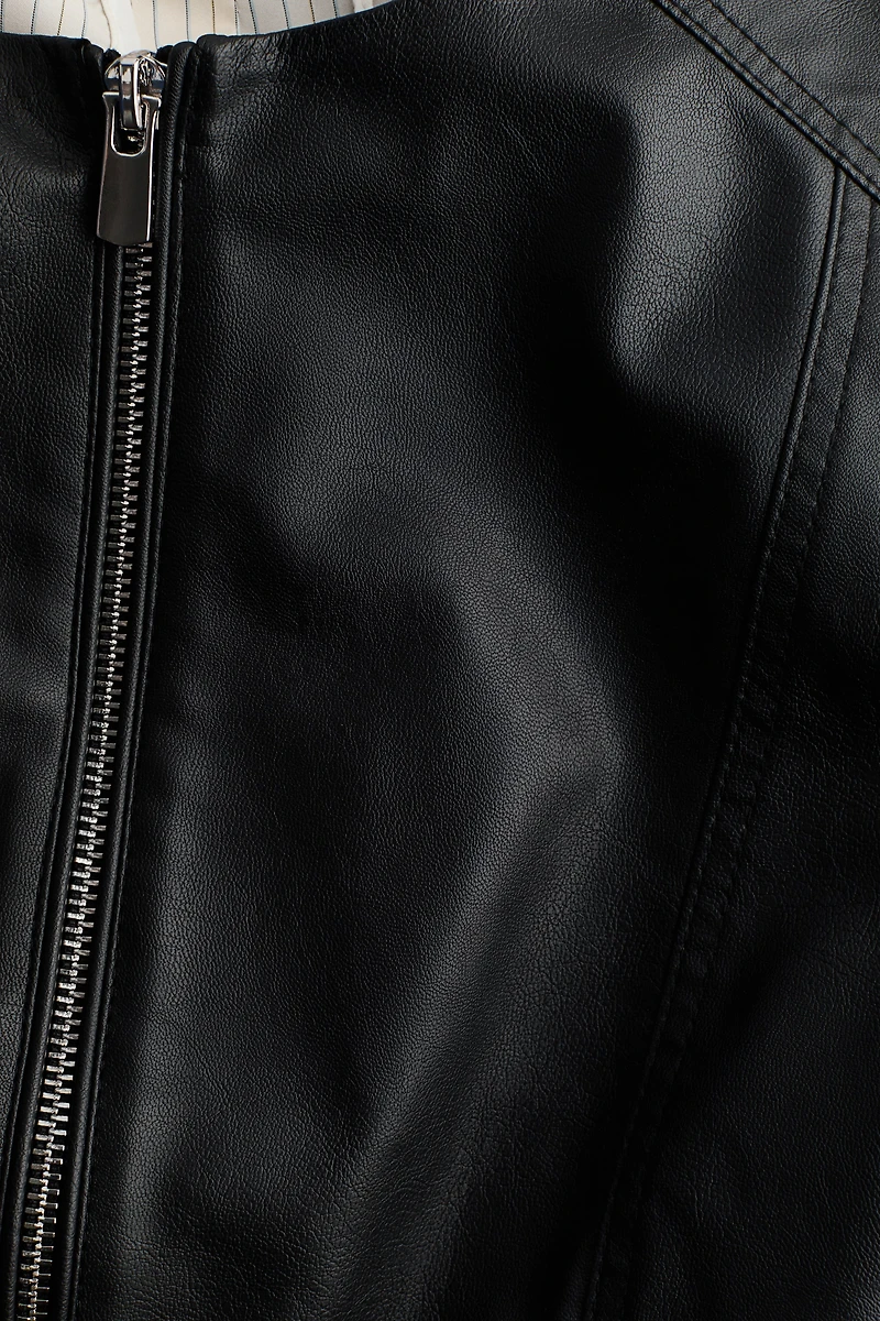 Coated Peplum Jacket