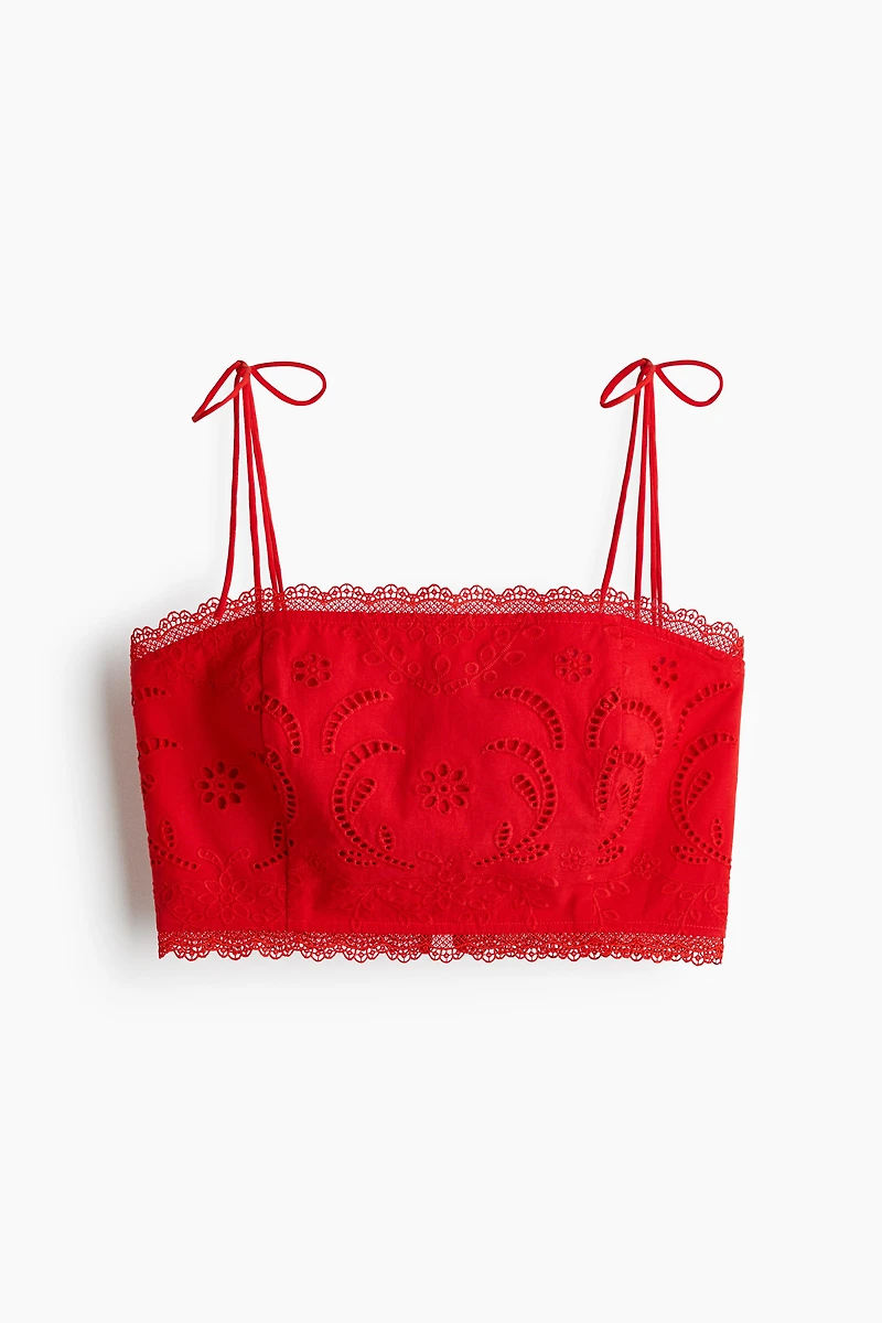 Haut en coton avec broderie anglaise