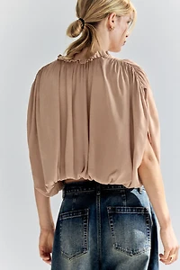 Oversized Bubble-Hem Blouse