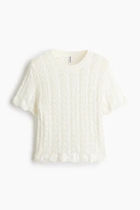 Pointelle-Knit Top