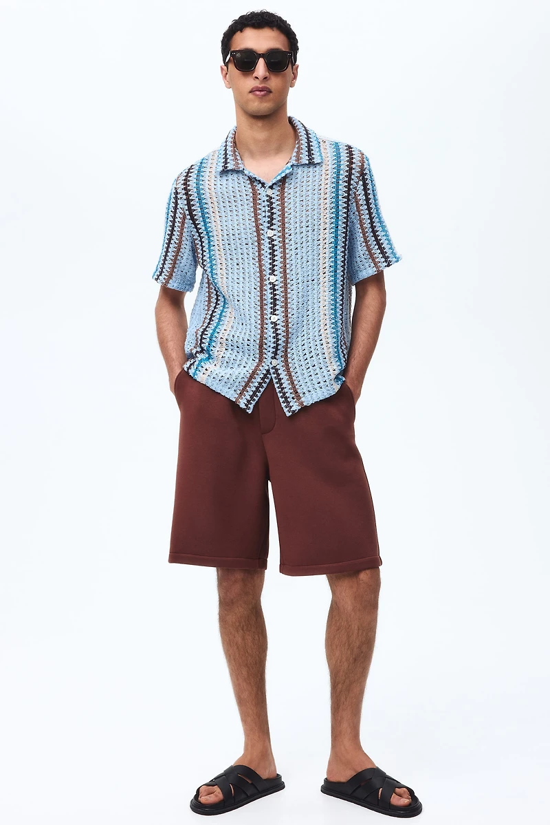 Regular-Fit Textured-Knit Resort Shirt