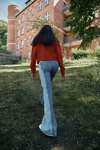 Two-Tone Wide Ultra High Jeans