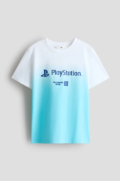 Cotton T-Shirt with Printed Motif