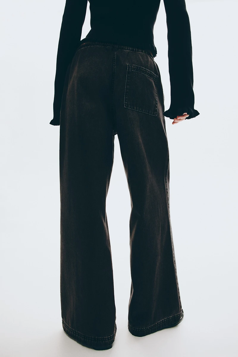 Denim Drawstring Pants