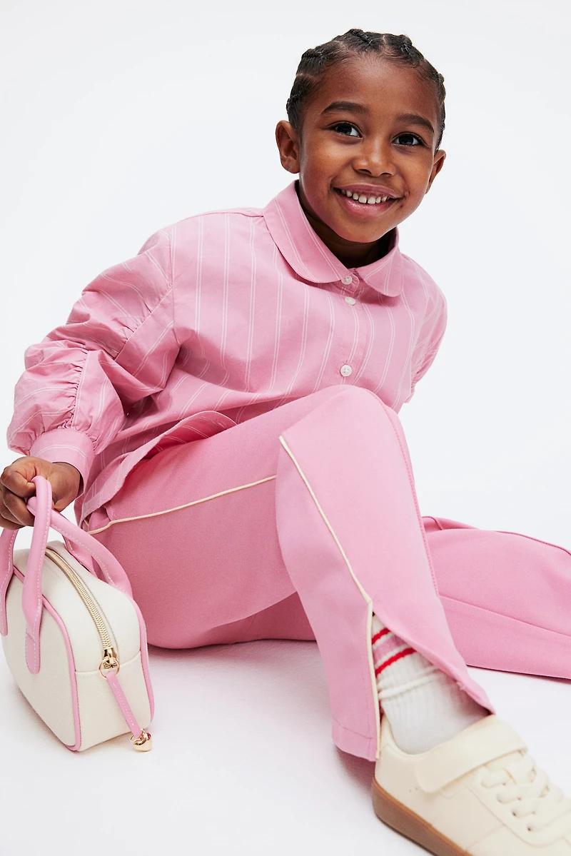 Wide-Leg Creased Pants