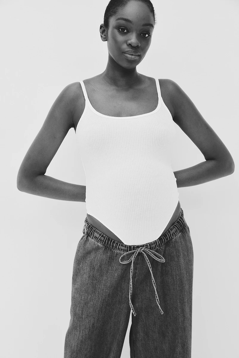 MAMA Denim Drawstring Pants