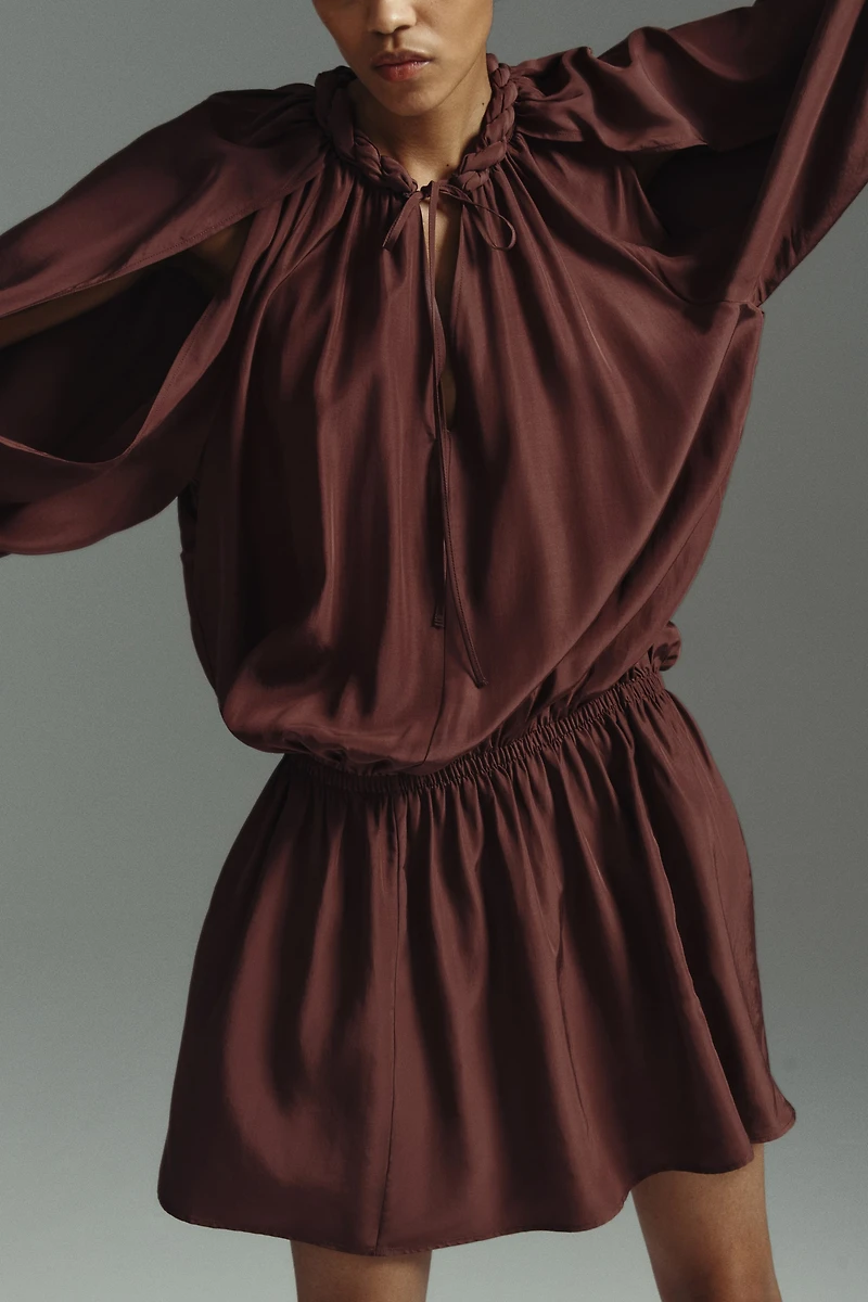 Braided-Detail Tunic Dress