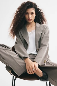 Single-Breasted Twill Blazer
