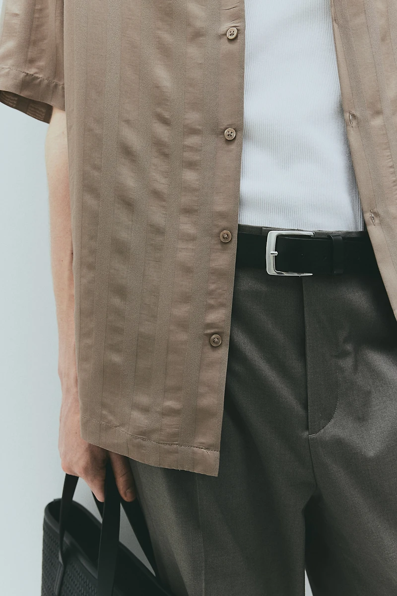 Regular Fit Textured-Weave Resort Shirt