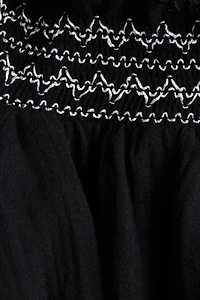 Haut en mousseline avec détails smockés