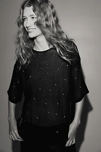 Oversized Sequined Top